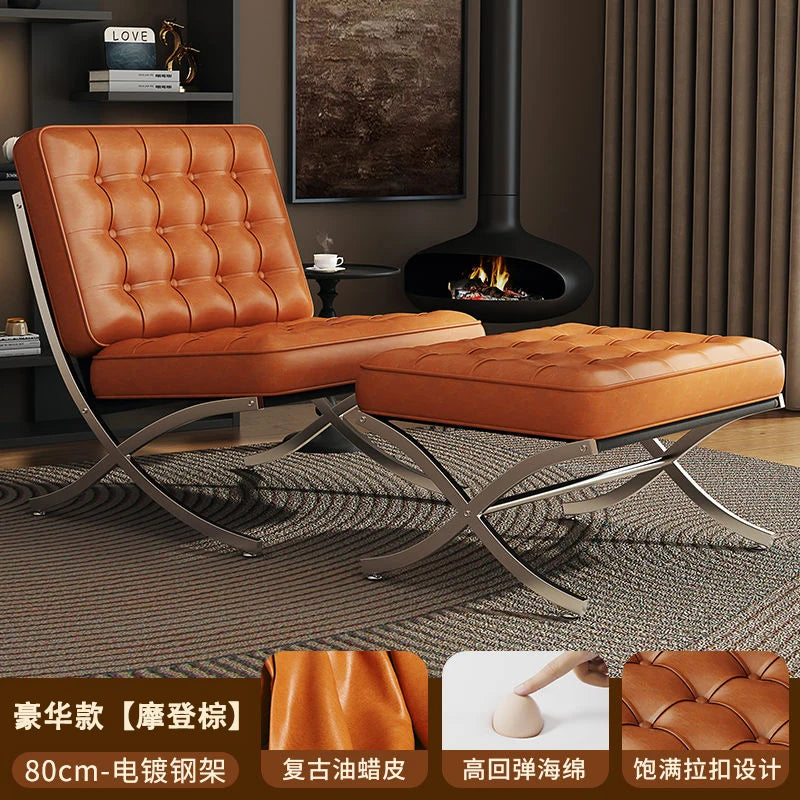 Black Metal Living Room Chairs Balcony Throne Relax Reading Modern Room Decor Fashion Chairs Comfortable Sillones Home Design