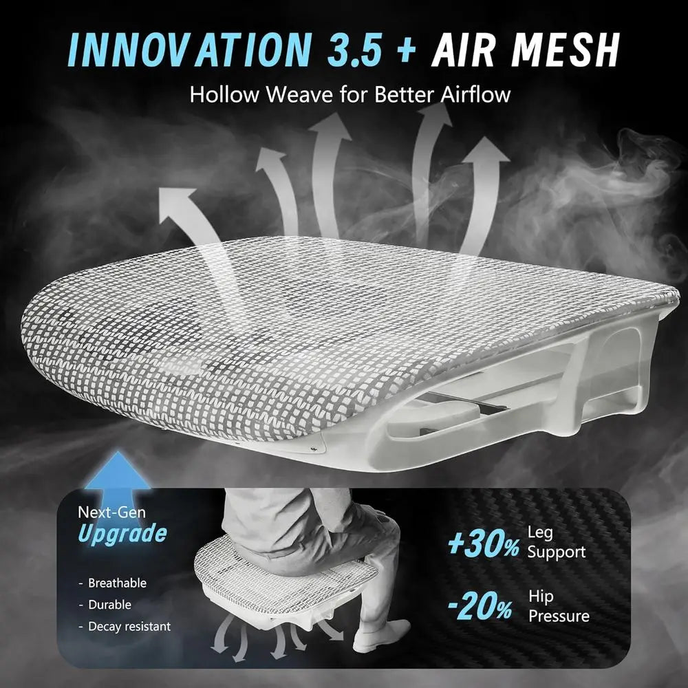 High-Back Mesh Ergonomic Office Chair with Adjustable Footrest, Lumbar Support, and 4D Armrests for Home and Gaming Desks