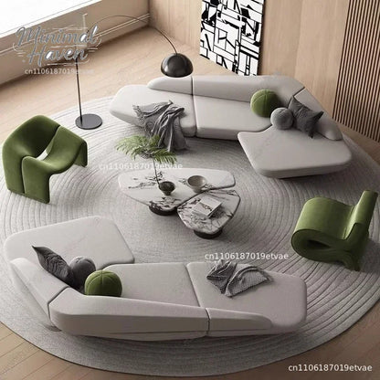 Curved Sofa Reception Modern Designer High Quality Room Decor Living Room Sofas Relaxing Leisure Salon Muebles Furnitur