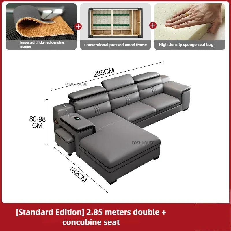 Luxury Leather Living Room Sofas Italian Home Sofa Bed Recliner Modern Designer Ergonomic Back Sofa Living Room Furniture