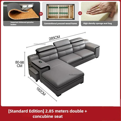 Luxury Leather Living Room Sofas Italian Home Sofa Bed Recliner Modern Designer Ergonomic Back Sofa Living Room Furniture