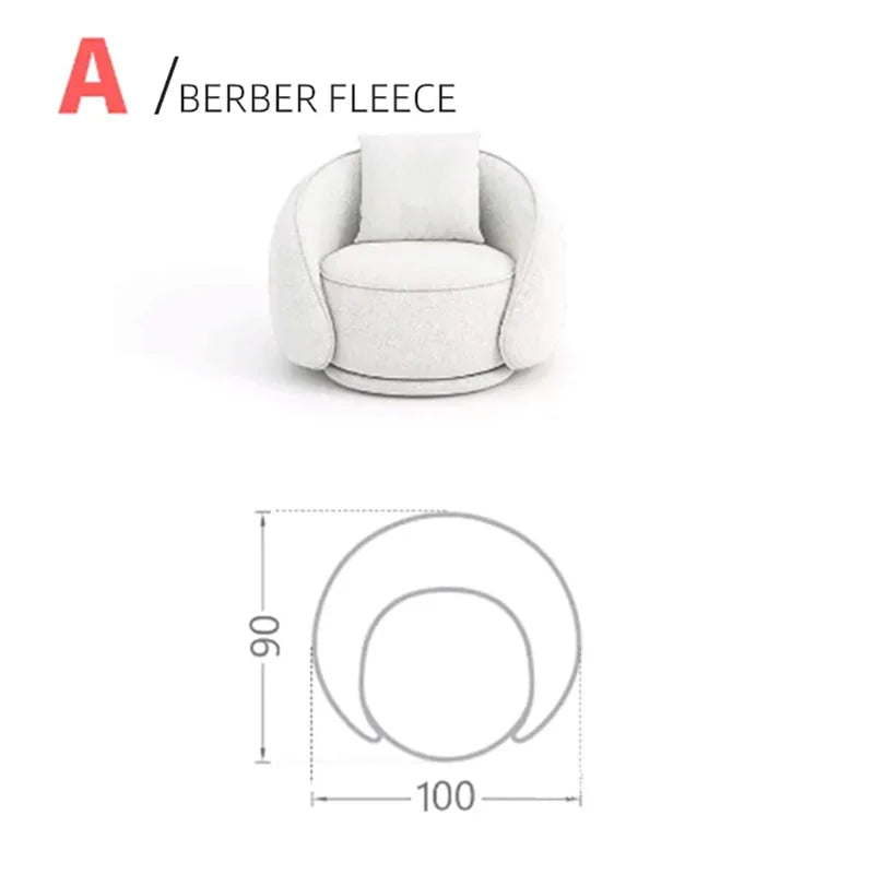 Luxury Nordic Lambswool Sofa Modern Curved Corner Living Room Sofas Stylish Comfort White Large Couch for Home Hotel Furniture