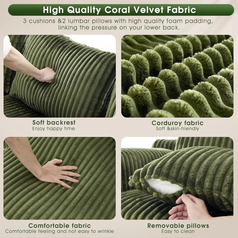 Modern Cloud Modular Sofa Couch with L-Shape Chaise, Deep Seated Sectional Upholstered for Living Room Bed.