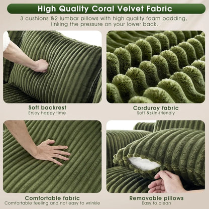 Modern Cloud Modular Sofa Couch with L-Shape Chaise, Deep Seated Sectional Upholstered for Living Room Bed.