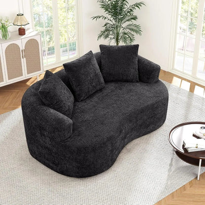 Modern Cloud-Inspired Chenille Loveseat with Pocket Springs and Memory Foam for Small Spaces: Plush and Comfortable Curved Secti