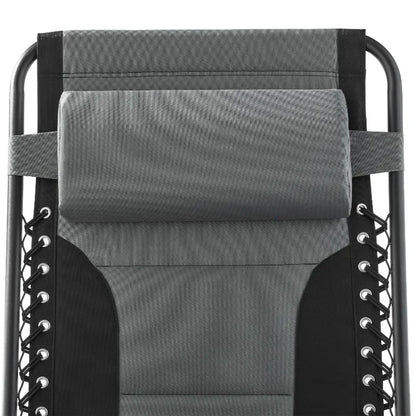 Oversized zero gravity chair bungee jumping sling recliner, gray and black