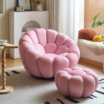 Modern Pumpkin Chair Luxury Bubble Sofa Single Lounge Seat Lazy Recliner for Bedroom Balcony Living Room Aesthetic Accent