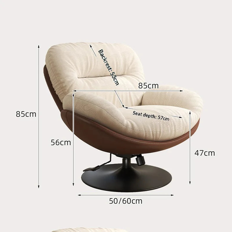 Luxury Living Room Lounge Chair Soft Reclining Home Relaxing Chair Adjustable Height Modern Bedroom Swivel Sofa Chairs Furniture