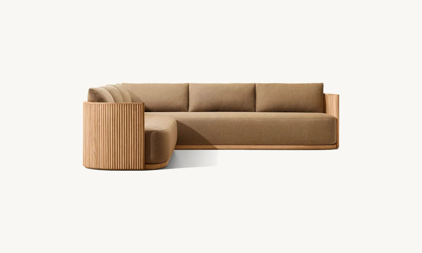 Outdoor garden furniture Custom garden patio teak sectional sofa set Waterproof fabric sofa  table and chair covers wood frame