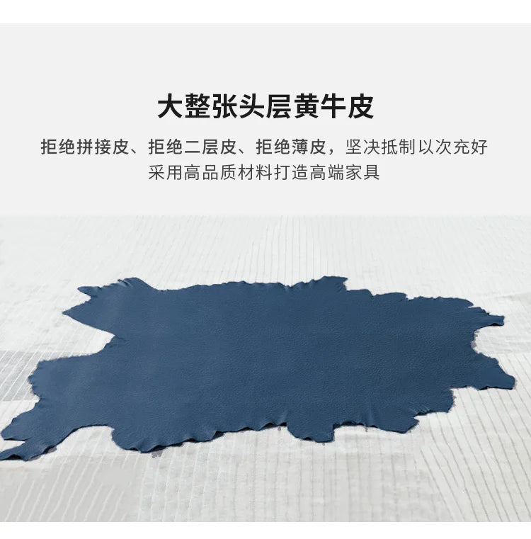 XMH new Chinese ebony leather sofa modern living room luxury villa first layer cowhide new combination sofa