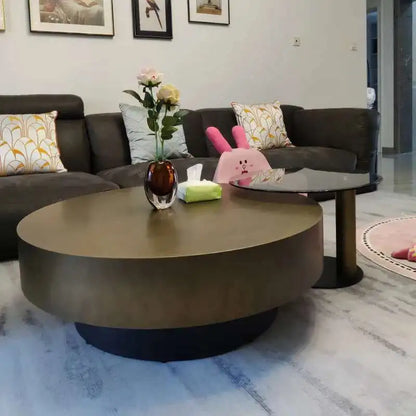 Designer Stainless Steel Coffee Tables European Luxury Round Tea Table Living Room Furniture Italian Tempered Glass Side Table