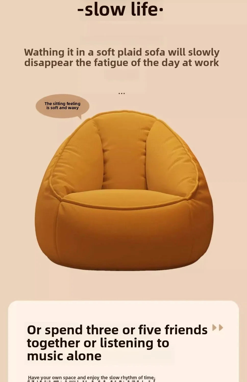 Bean Bag Lazy Corduroy Comfortable Sofa Single Bed Tatami Bedroom Balcony Casual Lightweight Small Sofa Living Room 2025 New