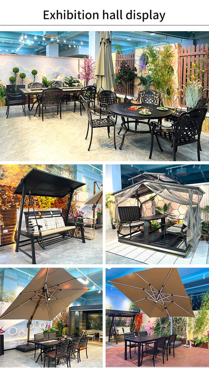 Factory Wholesale Good Quality Modern Wpc Patio Table And Chairs Set Talking Dining Furniture