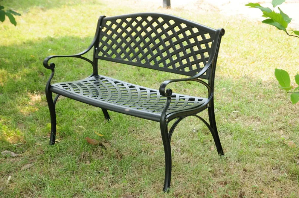 Cast Aluminum Outdoor Furniture Outdoor Bench in Garden