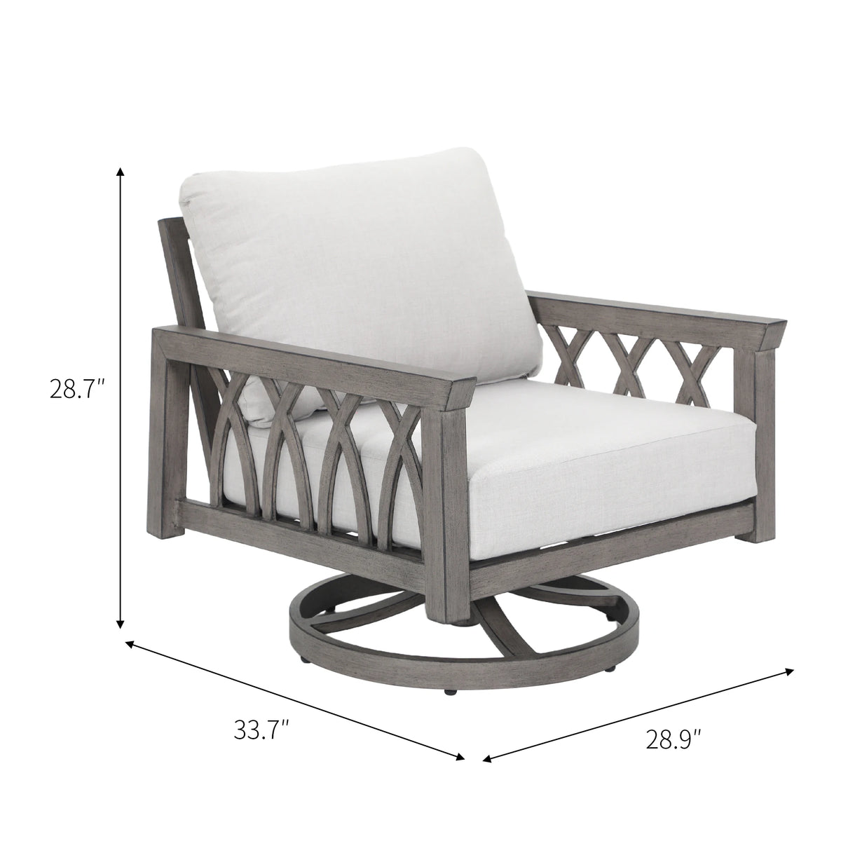 360 swivel chair for living room, family bar, swimming pool and dining room, aluminum garden sofa with cloth cushion