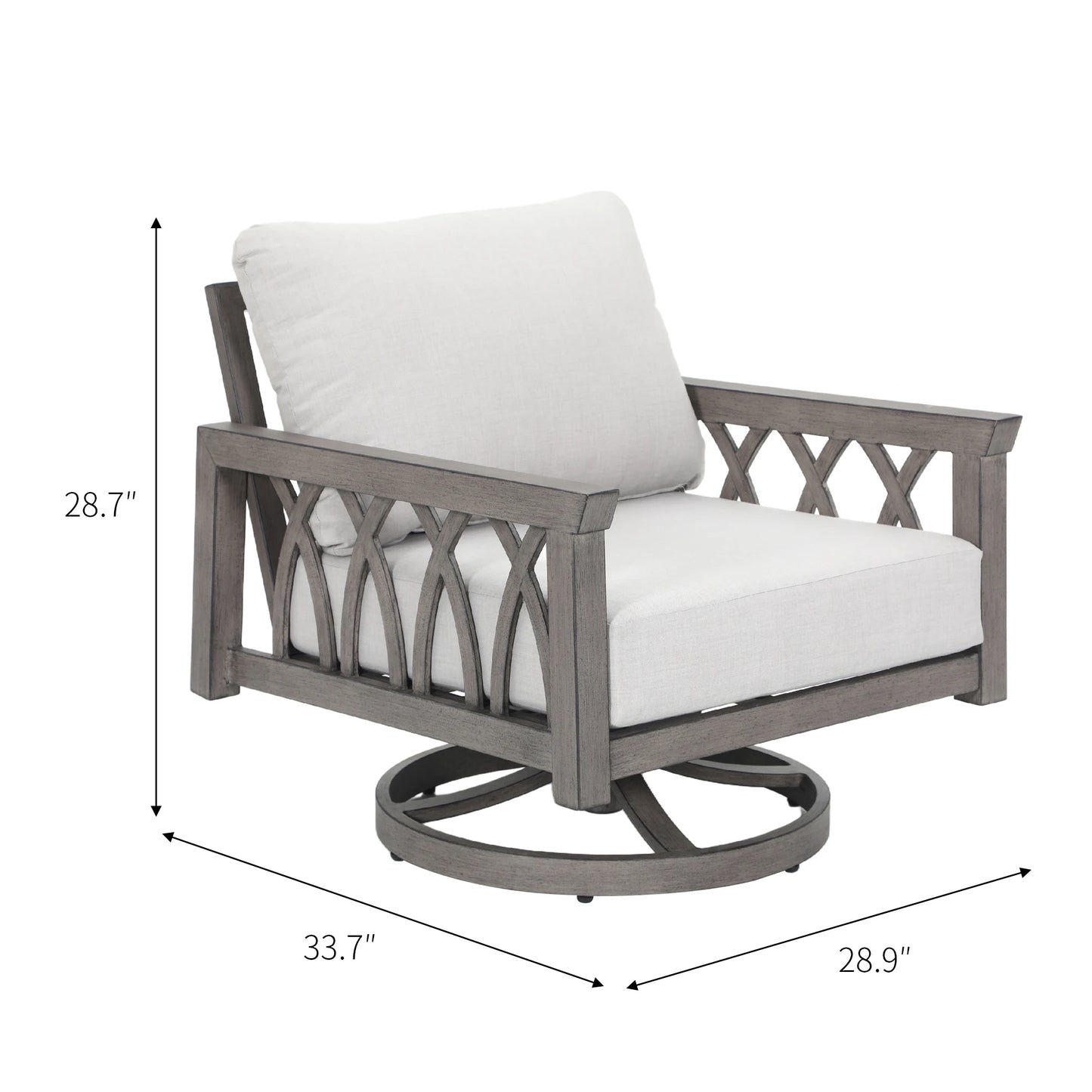 360 swivel chair for living room, family bar, swimming pool and dining room, aluminum garden sofa with cloth cushion