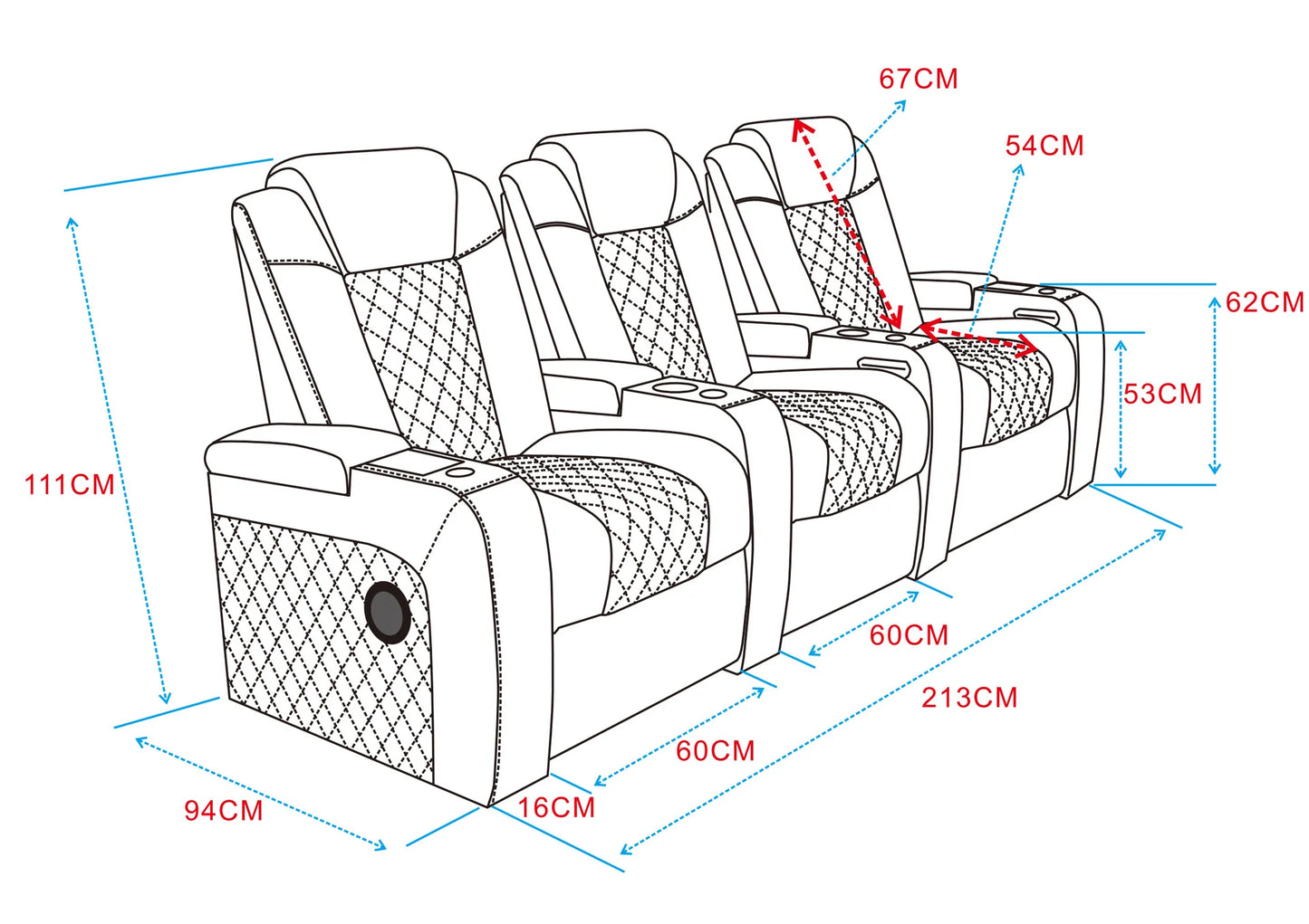 Villa living room leather, sofa first layer cowhide electric multi-function
