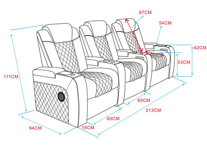 Villa living room leather, sofa first layer cowhide electric multi-function