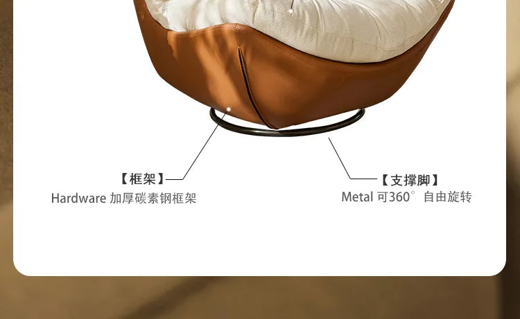 Medieval Style Rotating Nest Chair for Living Room Balcony Home Decor Luxury Fabric Lazy Leisure Single Sofa Chair