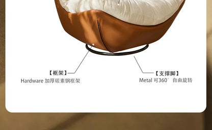 Medieval Style Rotating Nest Chair for Living Room Balcony Home Decor Luxury Fabric Lazy Leisure Single Sofa Chair