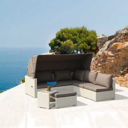 Modern Waterproof Aluminum Alloy Garden Wicker Patio Sofa Set Outdoor Rattan Furniture for Terrace Hotel & Living Room