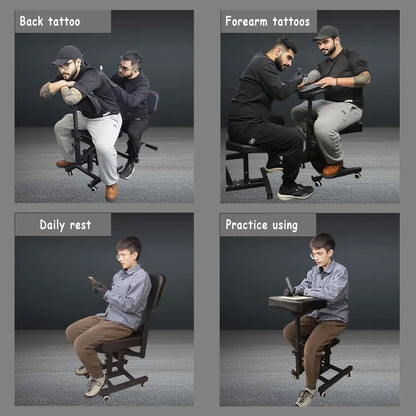Multifunctional Chair with Armrest, 80-98cm Adjustable Tattoo Salon Chairs Steel Frame Lift Tattoo Bench For Tattoo Artist