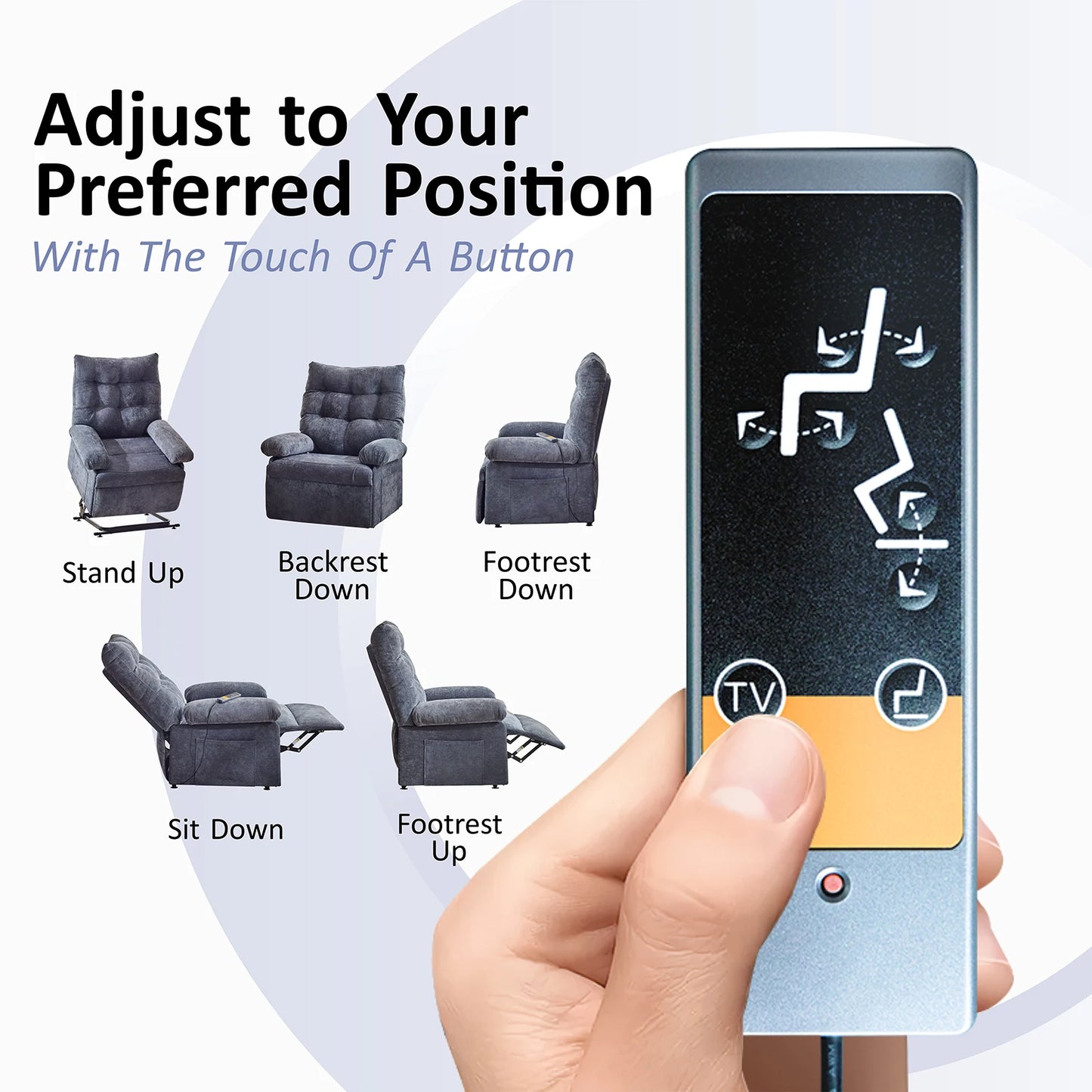 Redlife Power Lift Reliner Chair for Elderly Ergonomic Reliner Sofa w/ 3 Motor Power Adjustable Position for Living Room Bedroom