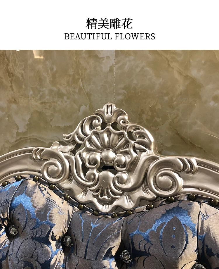 A07 French solid wood dining table and chair combination luxury carved dining table household rectangle