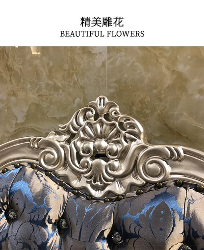 A07 French solid wood dining table and chair combination luxury carved dining table household rectangle