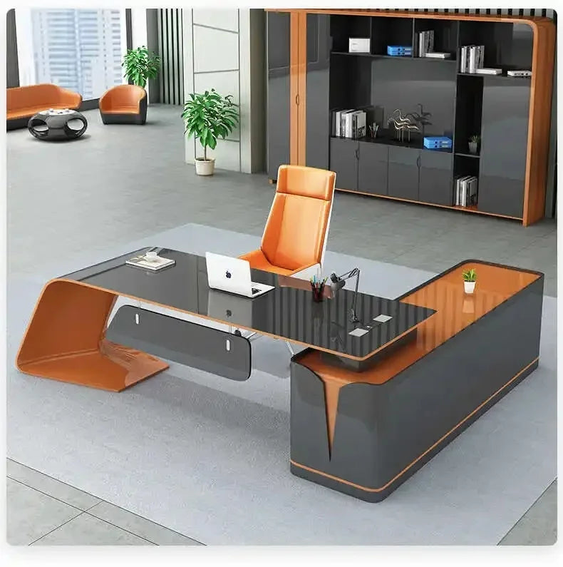 Executive Light Luxury Office Desk in Stock Designer Storage Organizer Computer Desks L Shaped Quality Escritorio Furniture