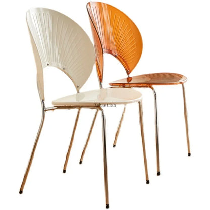 Nordic Dining Chair,home Leisure Transparent Dining Table Chair,minimalist Homestay Chair,hotel Shell Chairs, Sun Backed Chairs