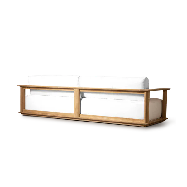 Custom Outside Furniture Deep Comfortable Seat Wide Armrest Solid Wooden Teak Garden Sofa Set