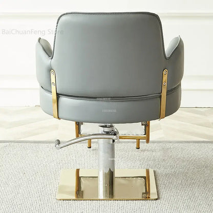 Simple Stainless Steel Barber Chairs Professional Salon Furniture Beauty Salon Chair Home Liftable Rotating Hairdressing Chair
