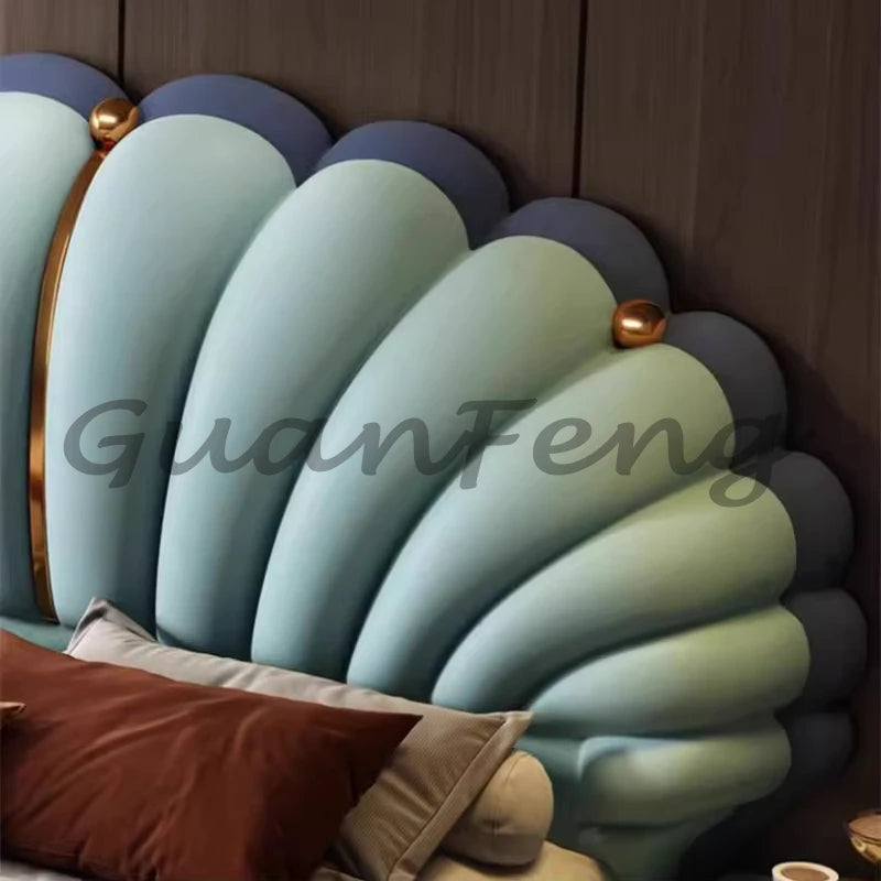 Floating Princess Bed European Genuine Leather Vintage Solid Wood Bed Light Luxury High Quality Cama De Casal Bedroom Furniture