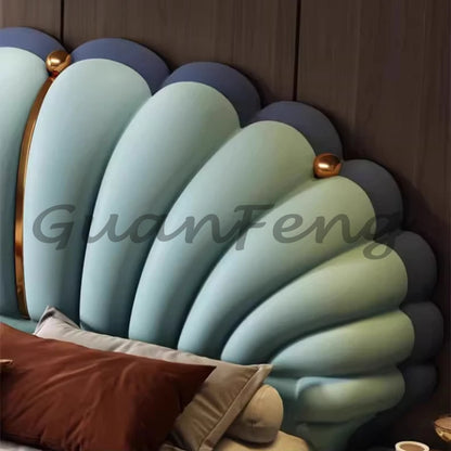 Floating Princess Bed European Genuine Leather Vintage Solid Wood Bed Light Luxury High Quality Cama De Casal Bedroom Furniture