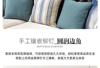 4*American all-solid wood leather sofa European double triple retro modern simple