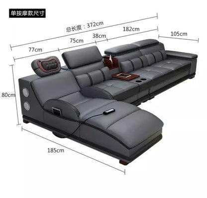 small apartment living room multi-functional massage light luxury Italian first layer cowhide 2024 new