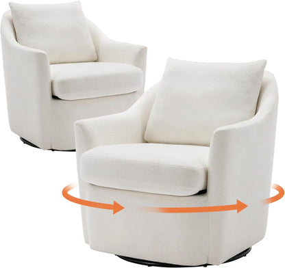 Swivel Accent Chair, Living Room Chair Upholstered 360° Swivel Chair Modern Reading Armchair for Bedroom/Office/Nursery,