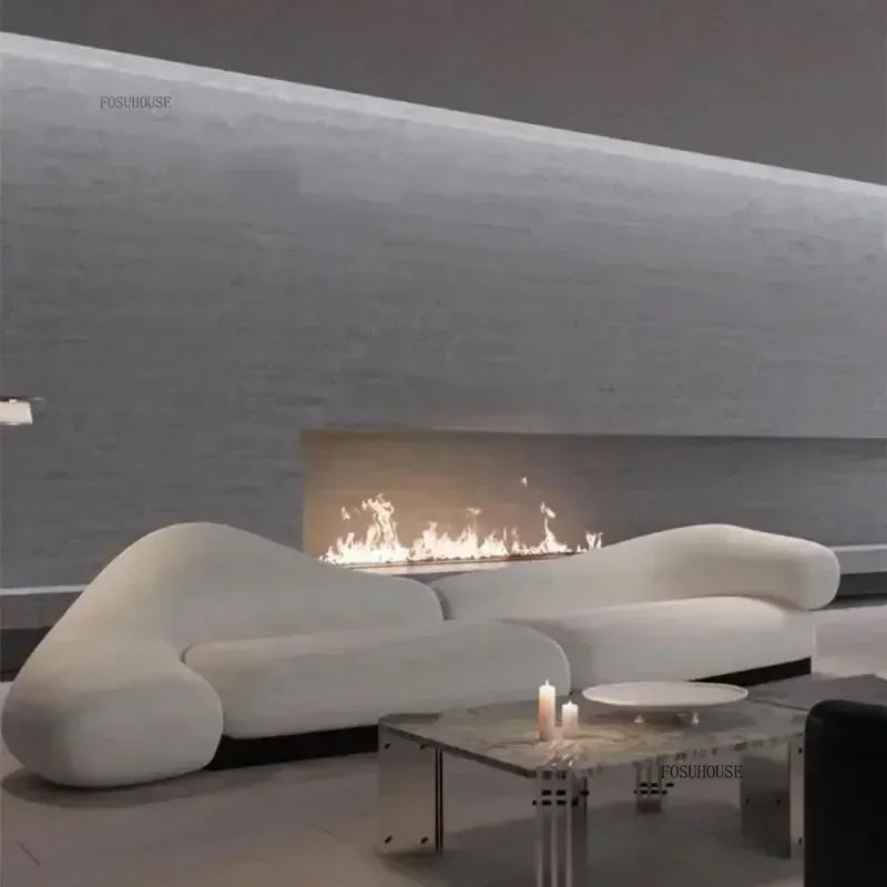 Modern Special-shaped Living Room Sofas Italian Fabric Velvet Sofas Creative Cloud Curved Sofas Living Room Furniture j