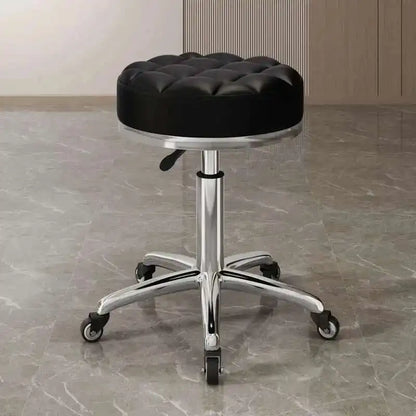 Barber Nail Salon Chair Swivel Wheels Rotating Salon Hair Stylist Barbershop Equipment Furniture Professional Rolling Silla
