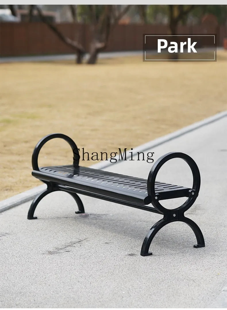 CL  outdoor all-steel park chair courtyard double bench square leisure cast iron cast aluminum seat