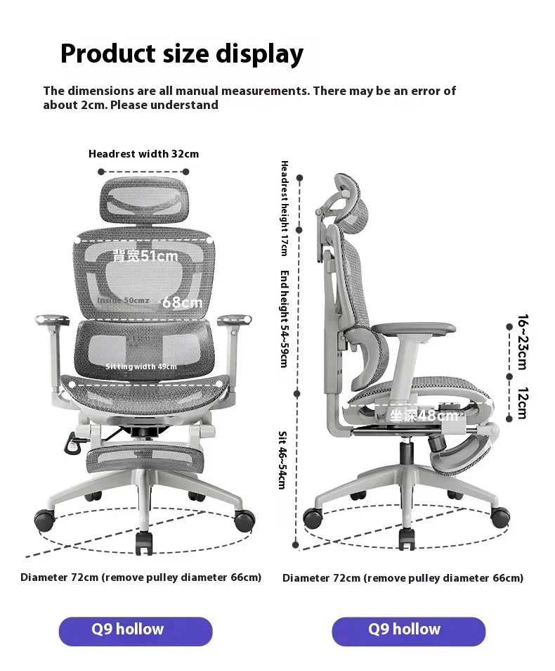 Ergonomic Office Chair with Lumbar Support Adjustable 3D Armrests Recline Tilt Function Mesh Seat for Home Office