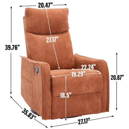 360 Swivel Rocking Recliner Chair for Adults, Nursery Rocking Chair with Heat and Massage, Glider Reclining Chair, Customized