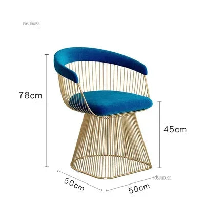 Nordic Designer Living Room Chair for Hotel Lobby Small Apartment Hollow Back Chairs Senior Leisure Creative Armchair for Cafe T
