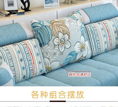 Fully Furnished Living Room Modern Fabric Sofa 3-Seater Removable Washable Cotton Linen Apartment Size