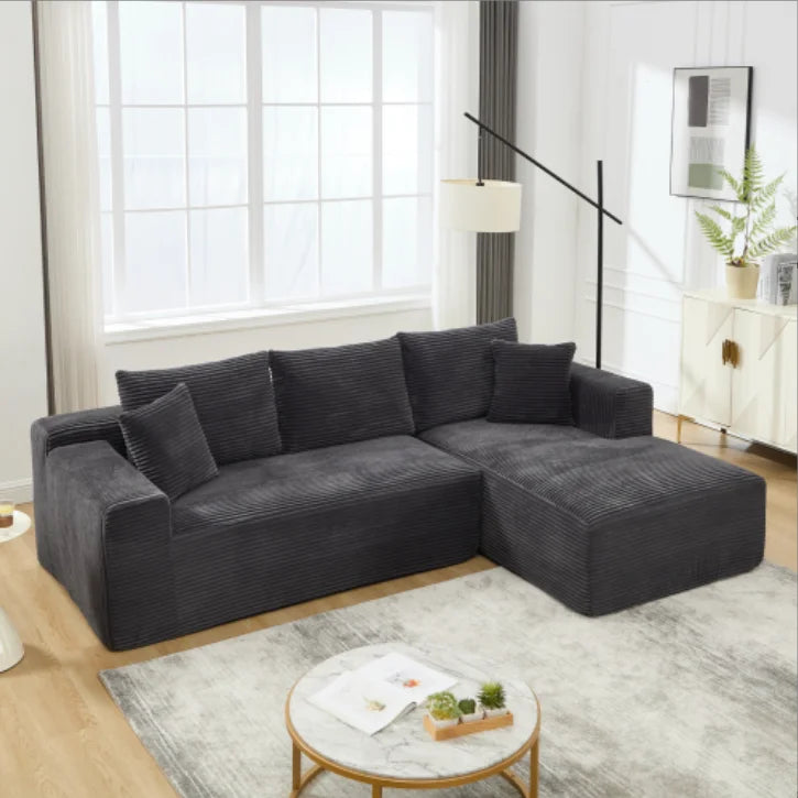 Wholesale L Shaped Cloud Couch 107 Inch Plush Sectional Sofa with Chaise Minimalist Living Room Furniture