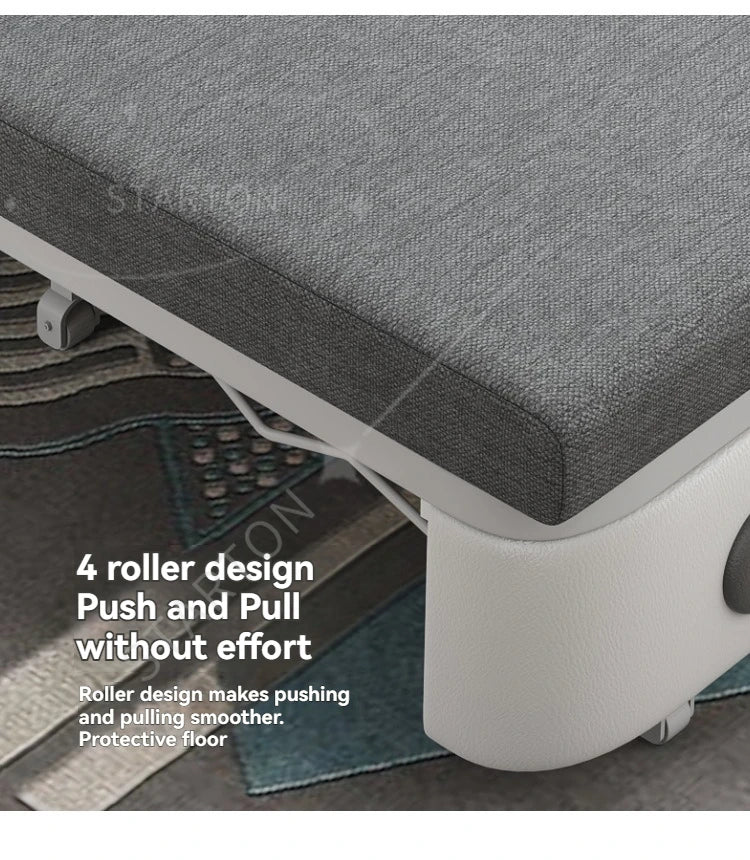Foldable Living Room Multifunctional Sofa Bed Fabric Sponge Filled Sitting and Lying Sofa Bed With Storage