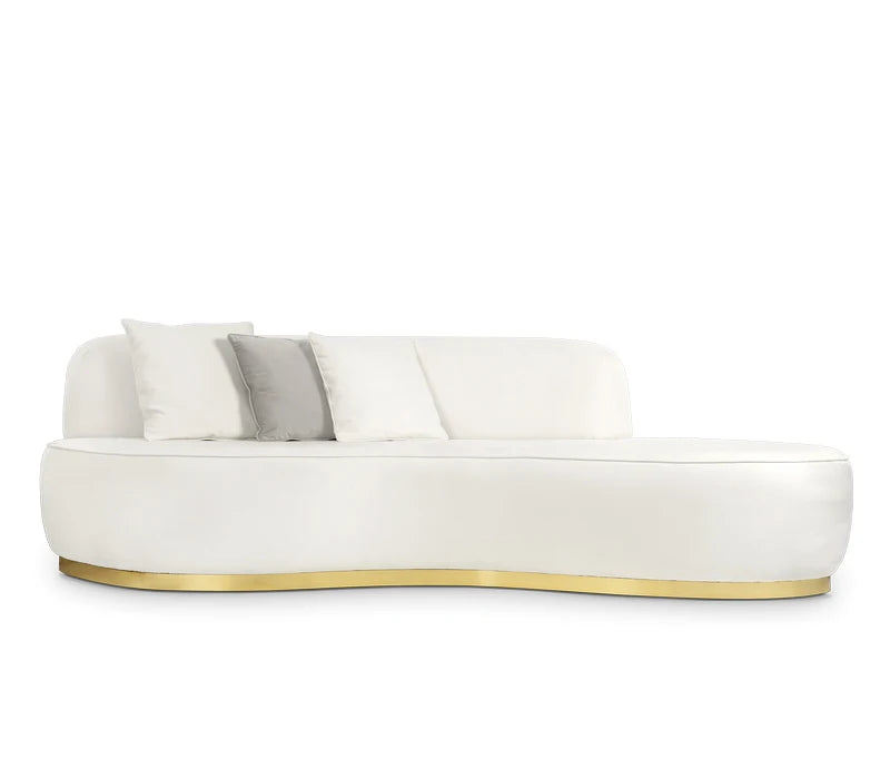 Italian Designer Luxury Living Room Sofa Set Villa Modern Couch Metal Base Velvet Curved Home Hotel Living Room Furniture