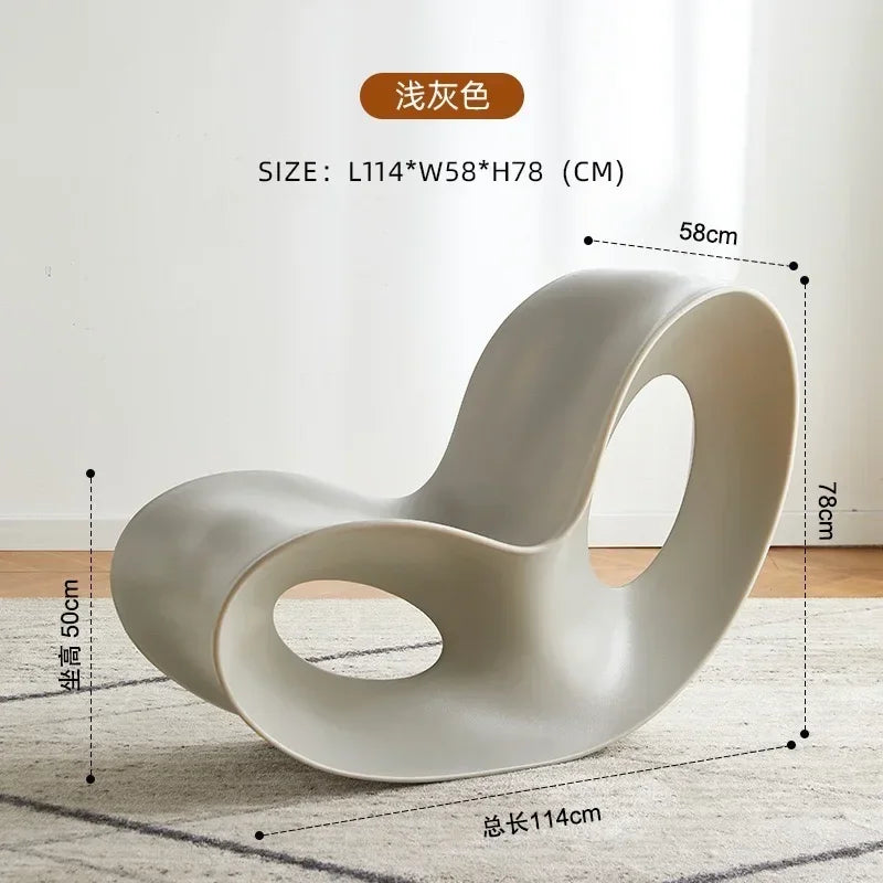 Nordic designer rocking chair, creative lounge piece for villa living room, balcony, or lazy bedroom area