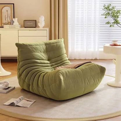 Caterpillar Sofa Living Room Single Bedroom Cloth Art Black Leather Lazy Man Sofa Bedroom Living Room Chair Sofa